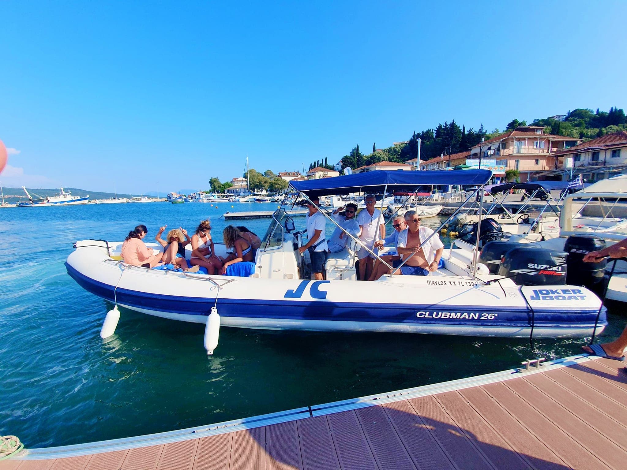 Motor boat on the Ionian Sea near Lefkada